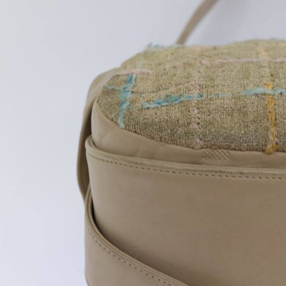 CHANEL Shoulder Bag Tweed Leather Beige CC Auth 77795 - Picture 16 of 16